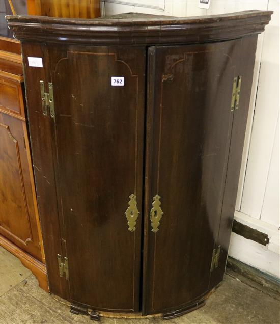 George III mahogany corner cupboard(-)